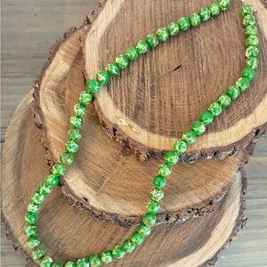 Green Sea Sediment Jasper Gemstone Bead Necklace